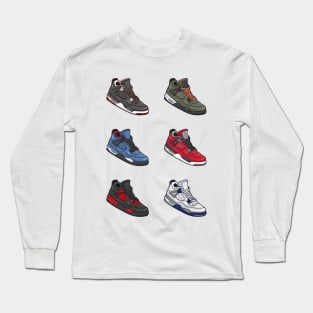 AJ 4 Retro Sneaker Collection Long Sleeve T-Shirt